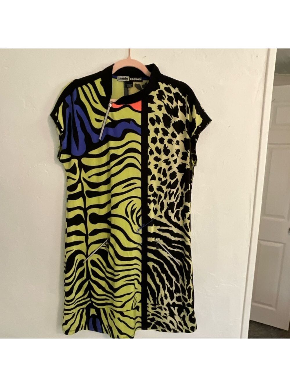 Jamie Sadock Animal Print Sleeveless Golf Dress Large